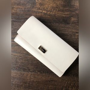 Kate Spade New York Cream with Hot Pink Coral Interior Leather Wallet